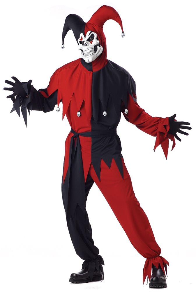 Picture of Evil Jester Red & Black Adult Mens Costume