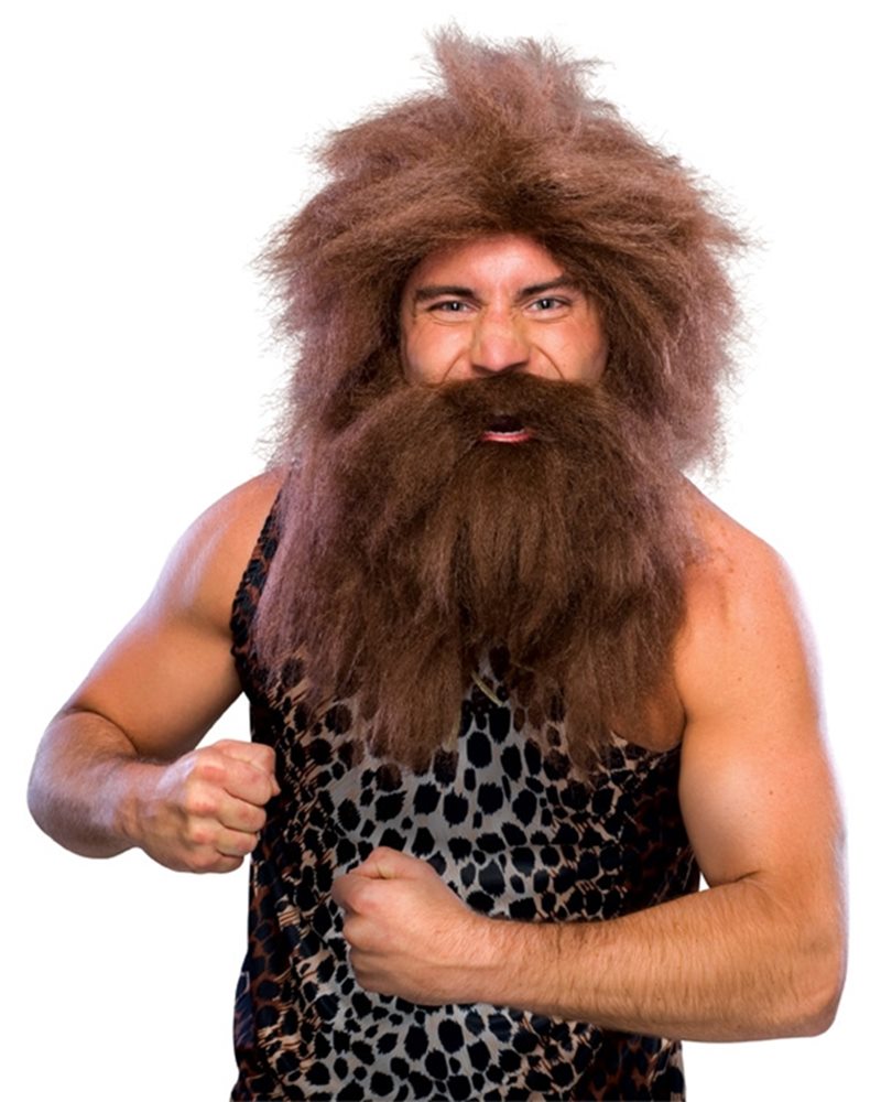 Picture of Brown Caveman Beard and Wig