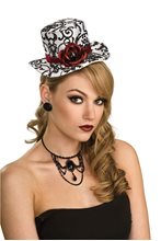 Picture of Mini Hat with Rose Black And White