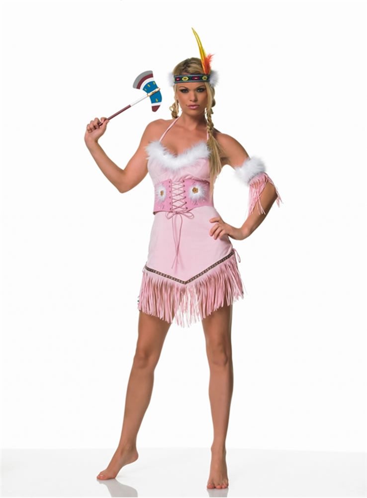 Picture of Indian Warrior 5pc Pink Costume