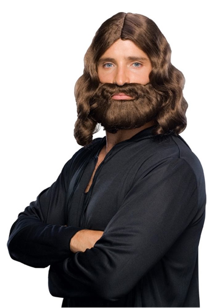 Picture of Brown Biblical Wig and Beard Set