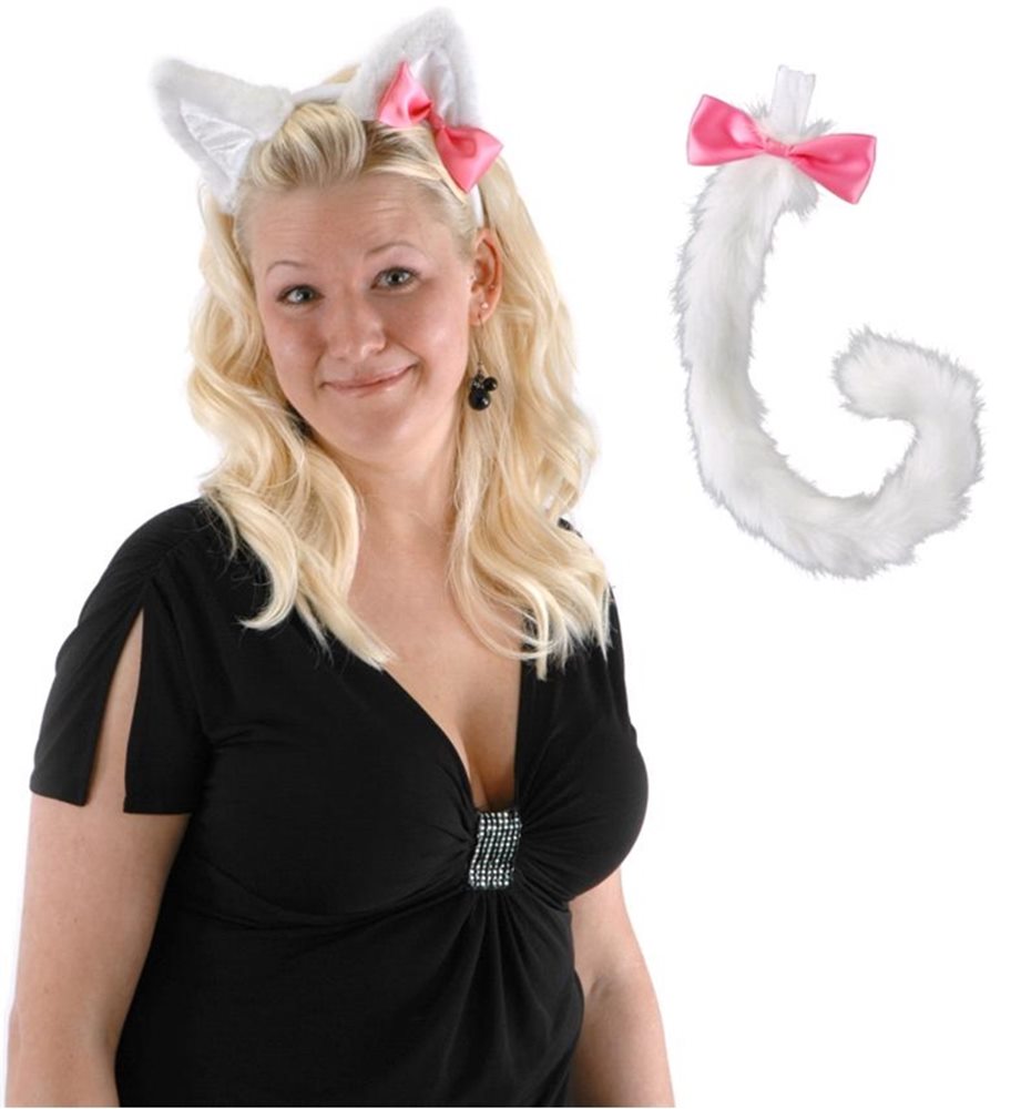 Picture of Cute Kitty Ears and Tail Set White