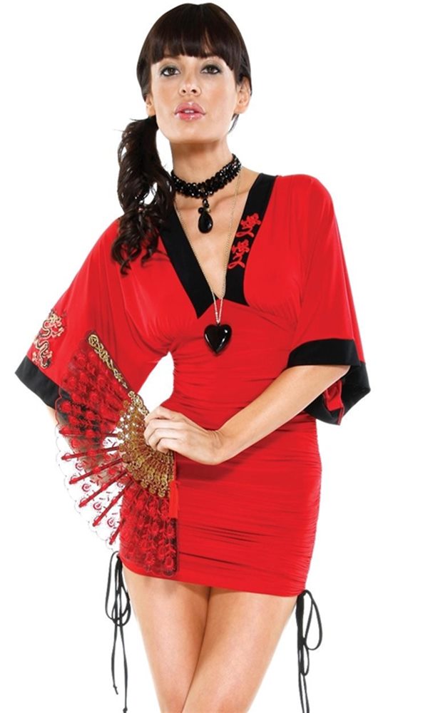 Picture of Oriental Red Dress Adult Womens Costume