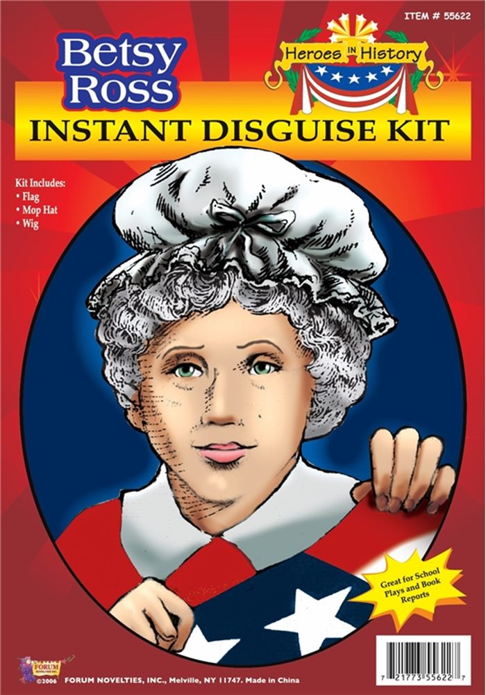 Picture of Betsy Ross Wig and Mop Cap Kit