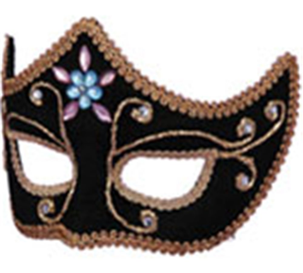 Picture of Deluxe Black Mardi Gras Adult Mask
