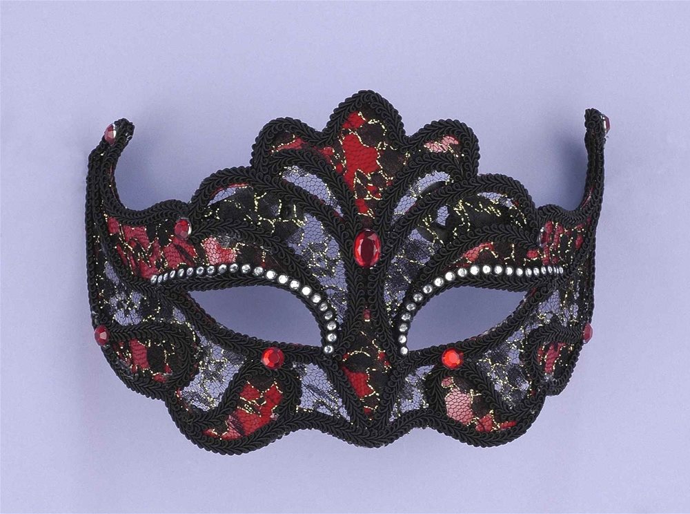 Picture of Black and Red Lace Mask