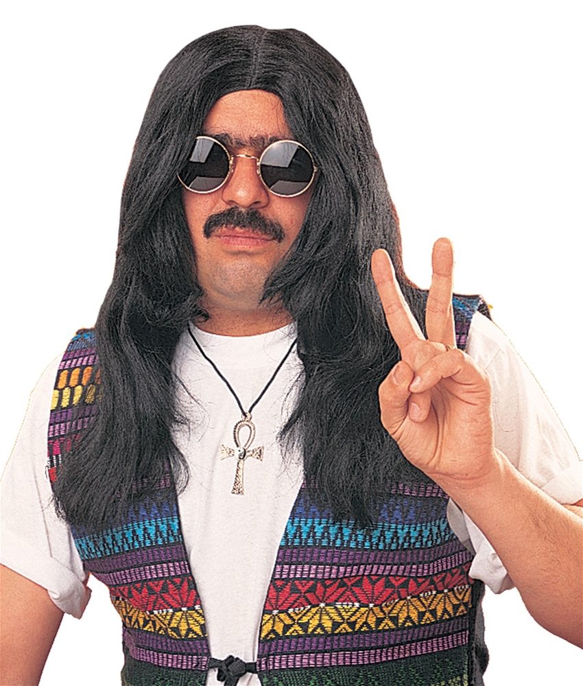 Picture of Black Unisex Hippie Adult Wig