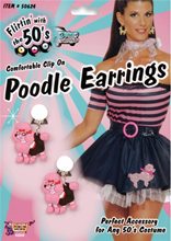 Picture of 50s Pink Poodle Earrings