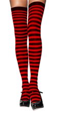 Picture of Black and Red Striped Thigh Highs