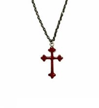 Picture of Cross Necklace Gold/Red