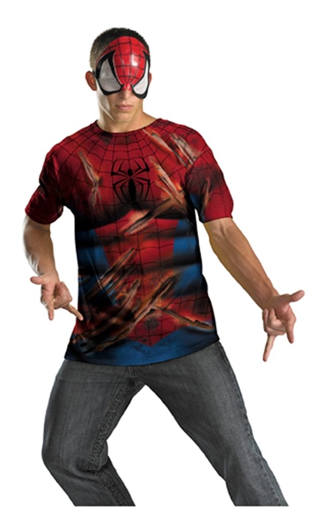 Picture of Spider-Man T-Shirt and Mask Plus Size Adult Mens Costume
