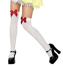 Picture of White Thigh Highs with Red Bow