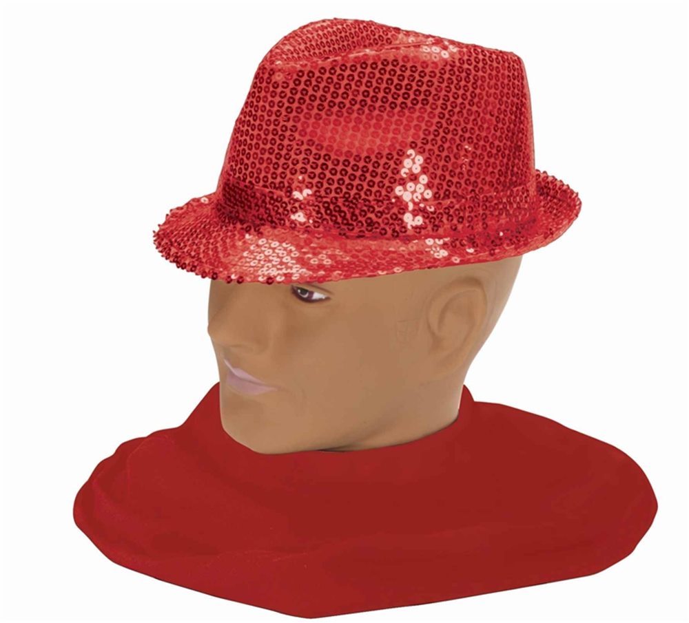 Picture of Red Sequin Fedora Adult Hat