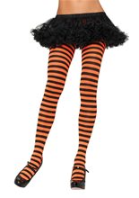 Picture of Black and Orange Striped Tights