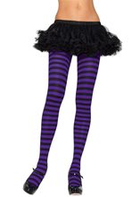 Picture of Black and Purple Striped Tights