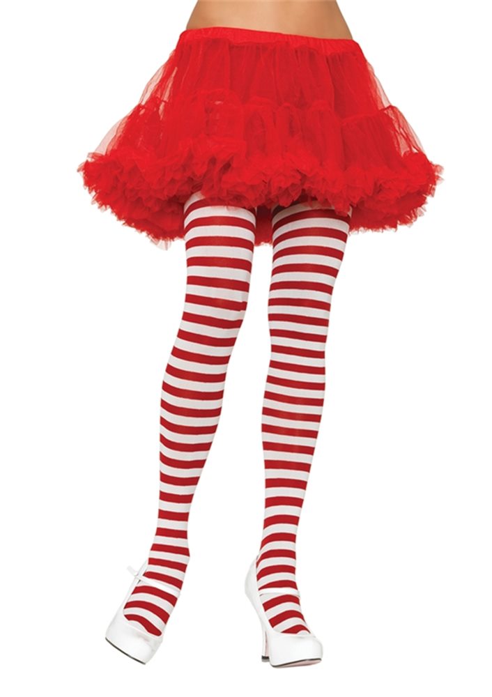 Picture of Red and White Striped Tights