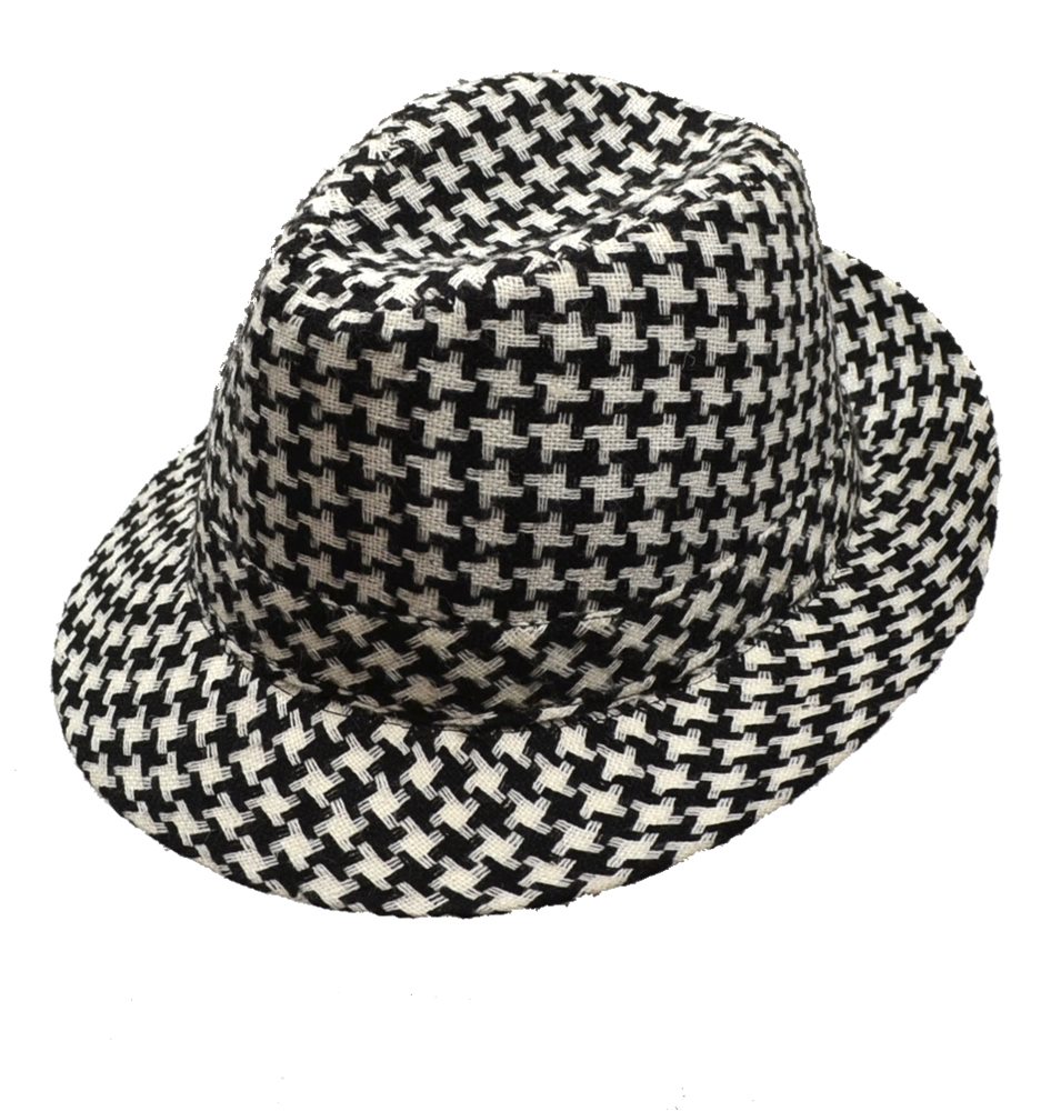 Picture of Houndstooth Black and White Fedora Hat