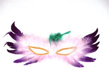 Picture of White and Purple Feather Mask