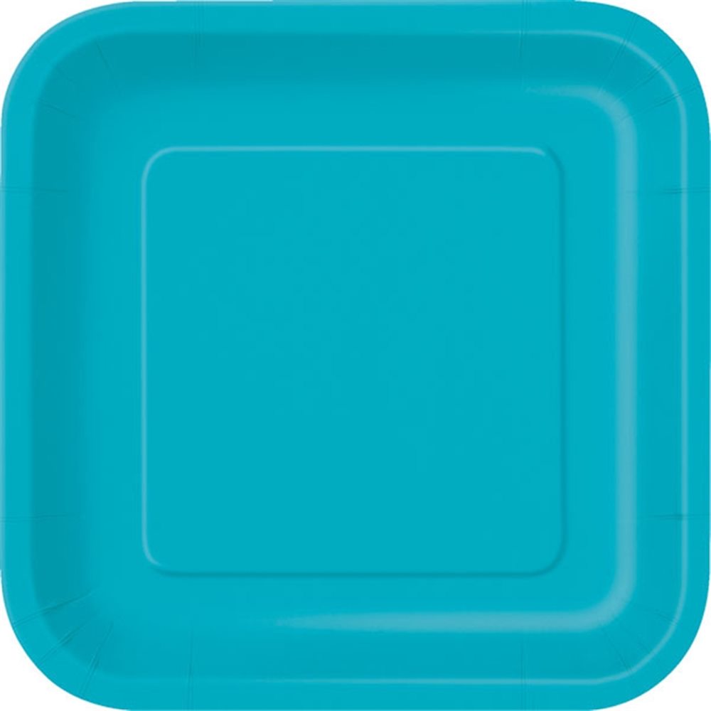 Picture of 7" Caribbean Teal Square Plates