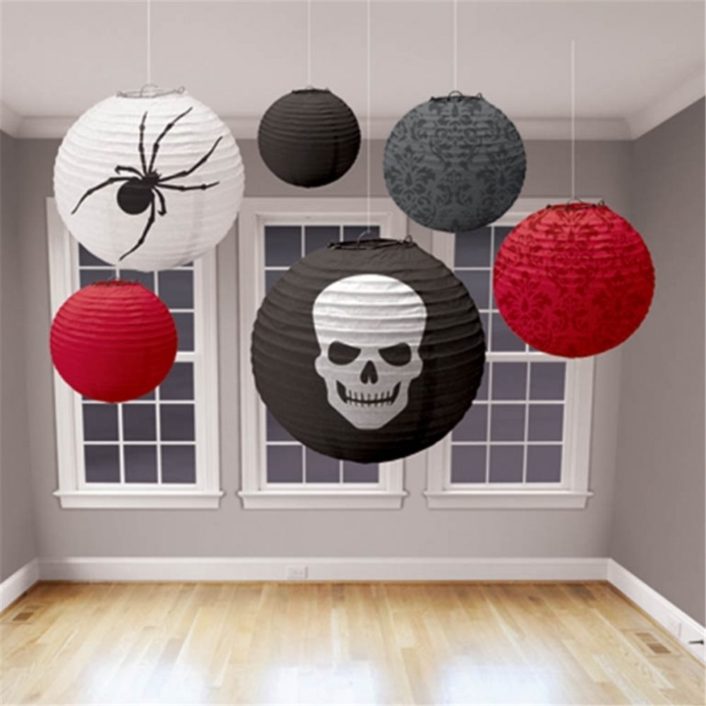 Picture of Red, Black & Grey Halloween Lanterns