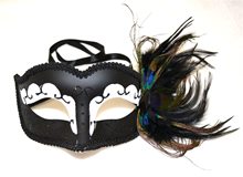 Picture of Raven Eye Mask with Peacock Feather