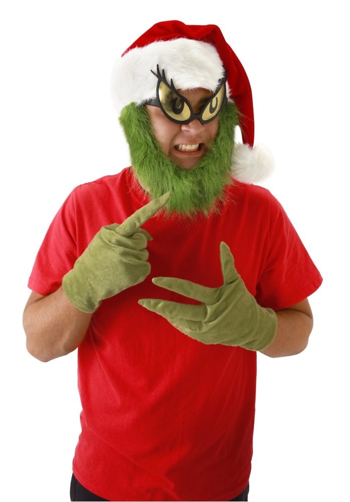 Picture of Grinch Hat with Beard Adult Male Hat Kit