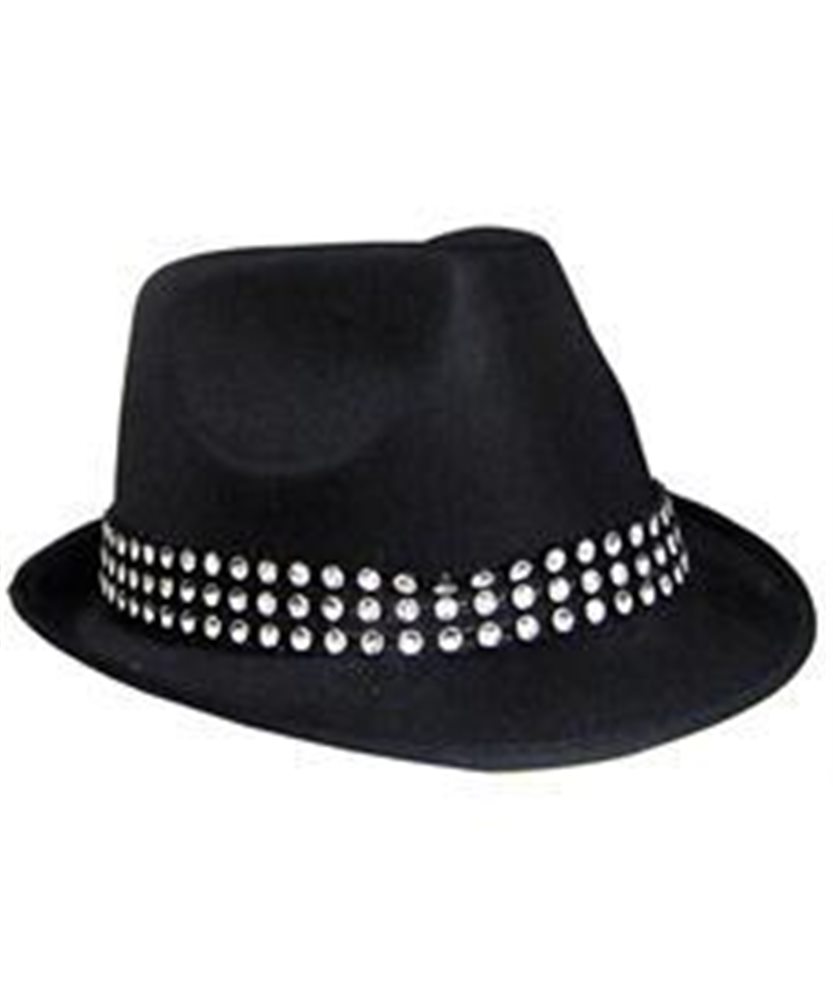 Picture of Black Fedora with Rhinestone Band