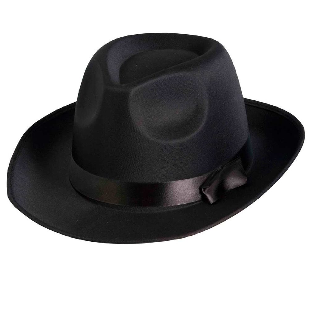 Picture of Black Satin Fedora Hat