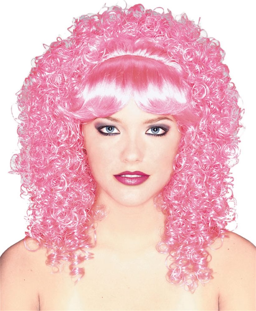 Picture of Pink Curly Hair Womens Wig