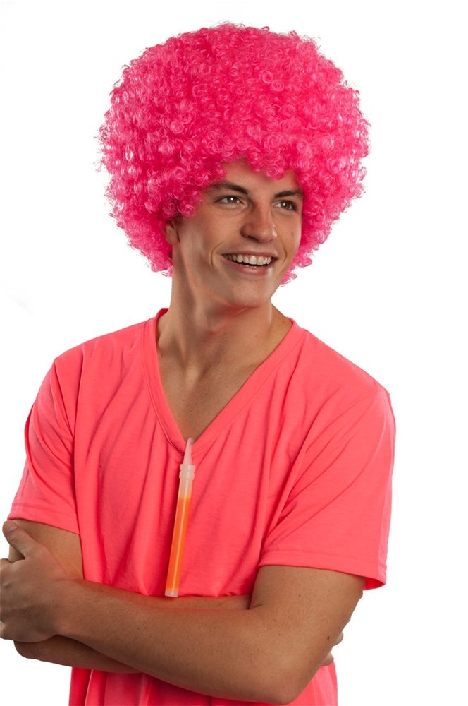 Picture of Pink Neon Afro Adult Wig