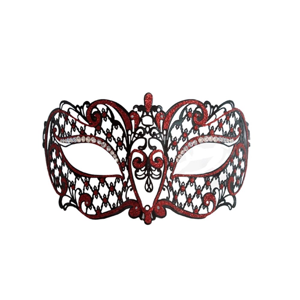 Picture of Metal Venetian Black With Red Half Mask