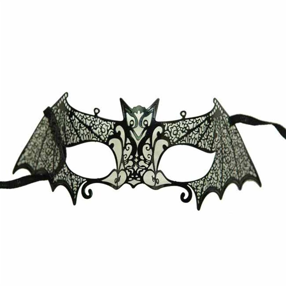 Picture of Venetian Black Metal Bat Half Mask
