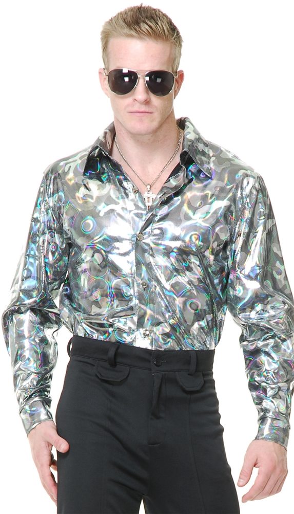 Picture of Silver Circles Disco Shirt Adult Mens Costume