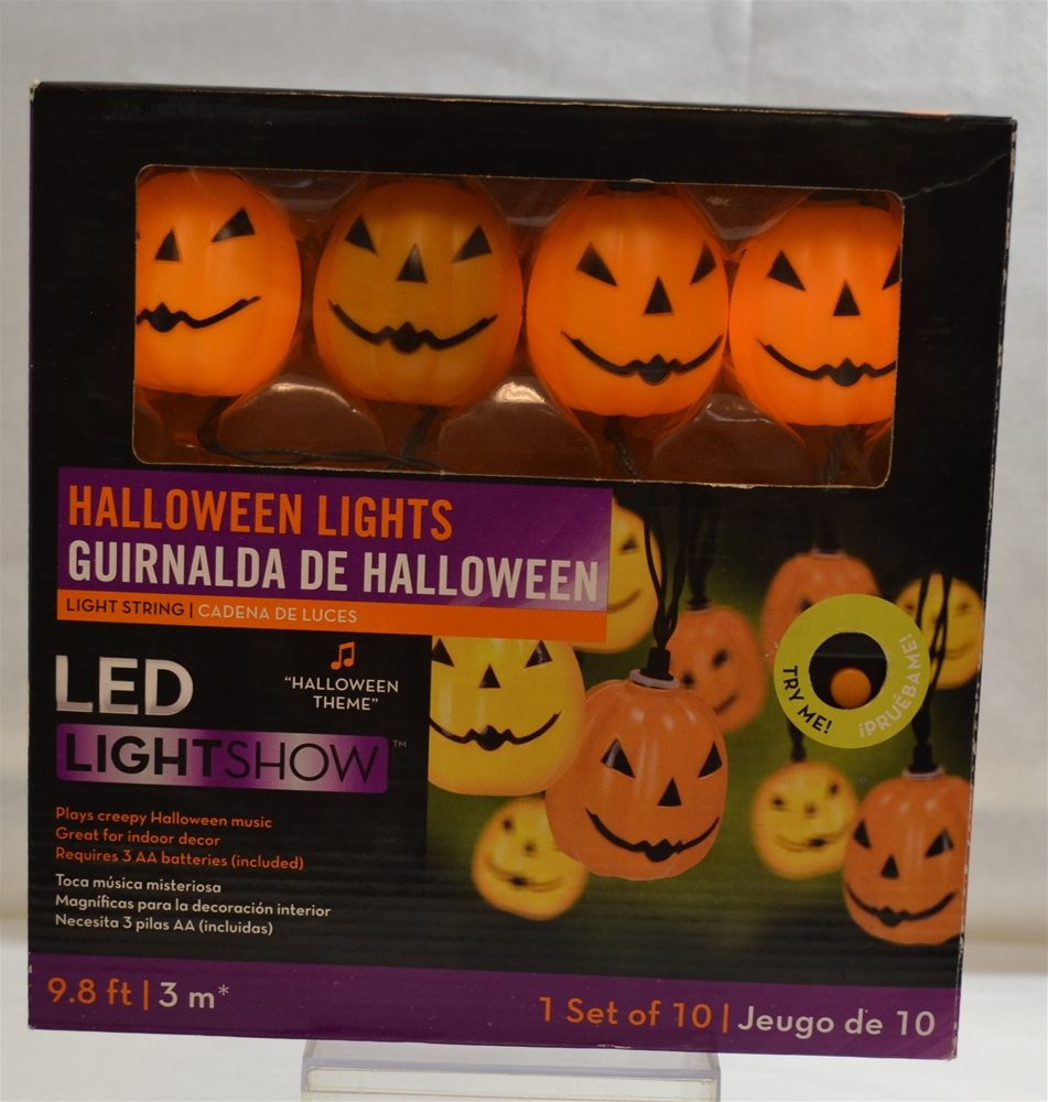 Picture of Musical Halloween LED Pumpkin Lights 10ct