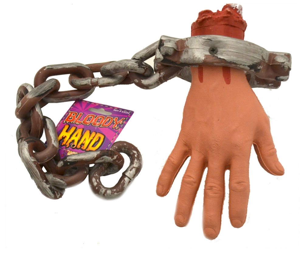Picture of Bloody Severed Hand On Chain