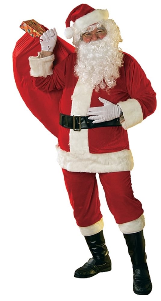 Picture of Velour Santa Claus Suit Plus Size Adult Mens Costume