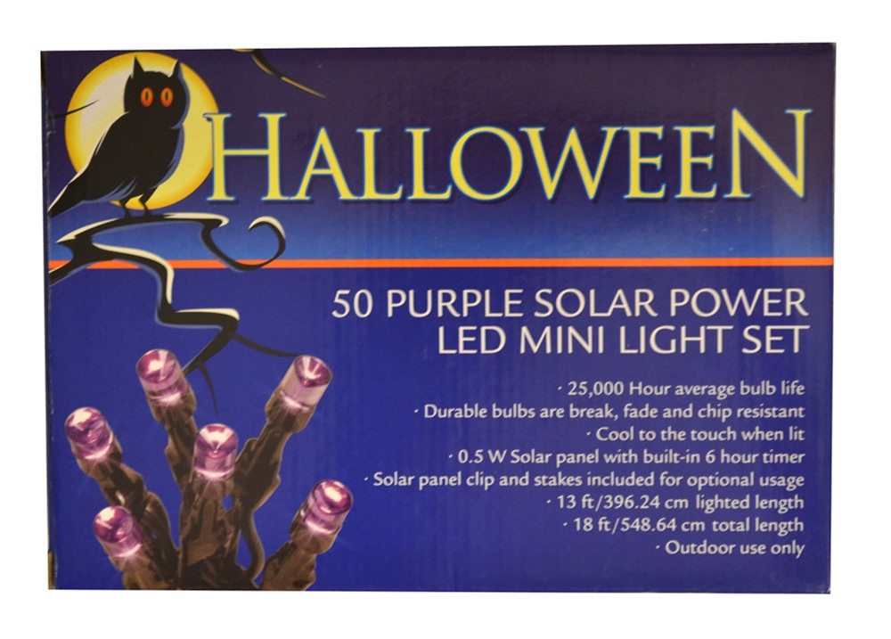 Picture of Solar Powered Purple LED Mini Lights 50ct