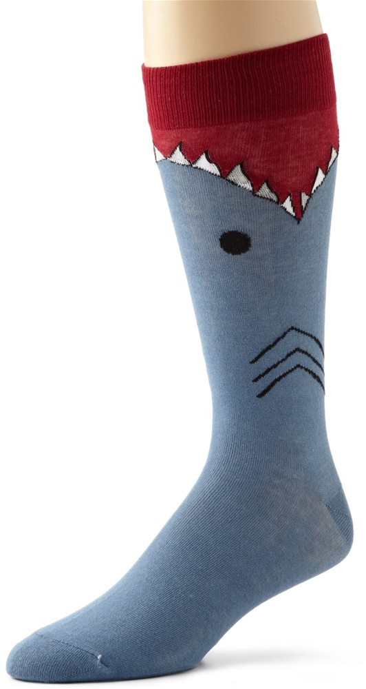 Picture of K. Bell Mens Slate Blue Shark Socks