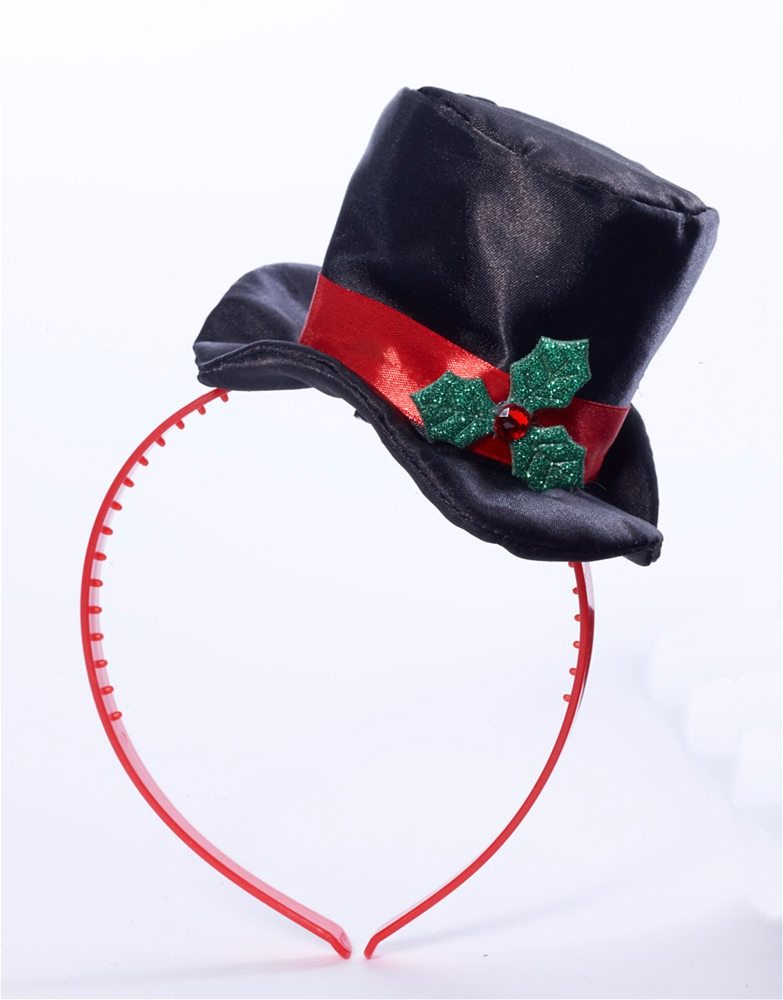 Picture of Mini Top Hat With Mistletoe Headband