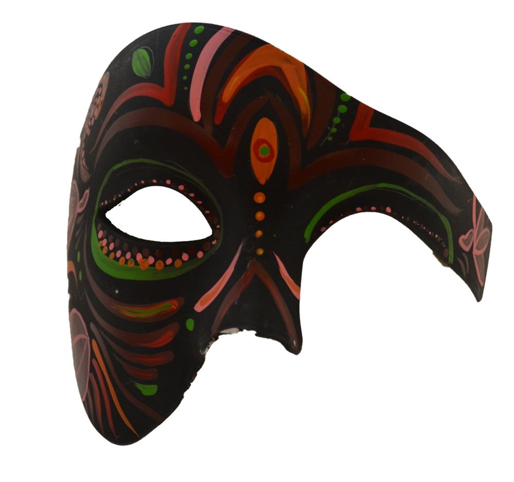 Picture of Day of the Dead Black & Burgundy Half Mask