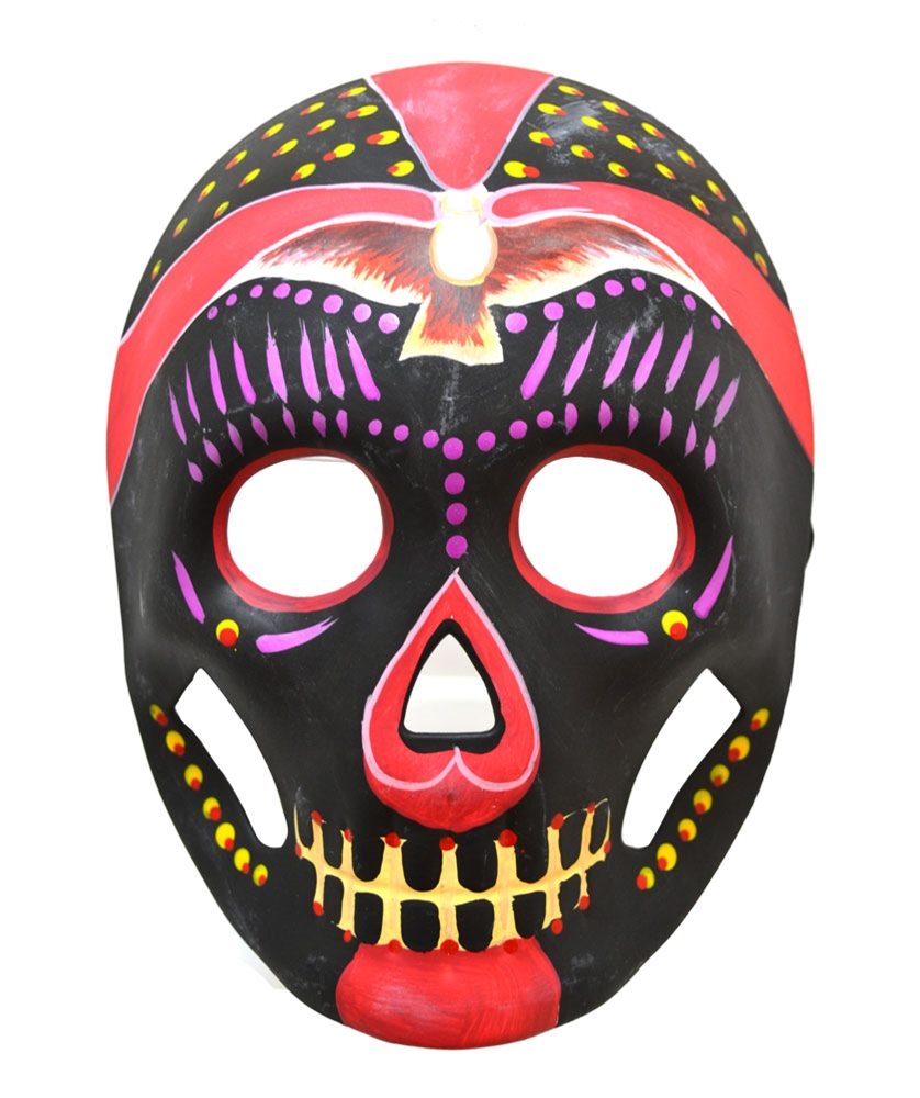 Picture of Day of the Dead Black & Magenta Mask