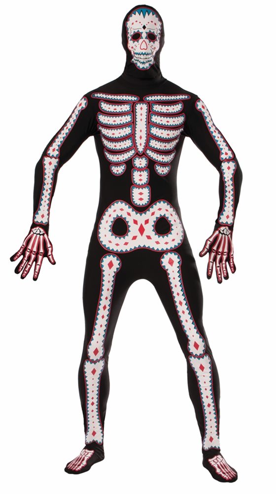 Picture of Day of the Dead Skin Suit Adult Mens Costume