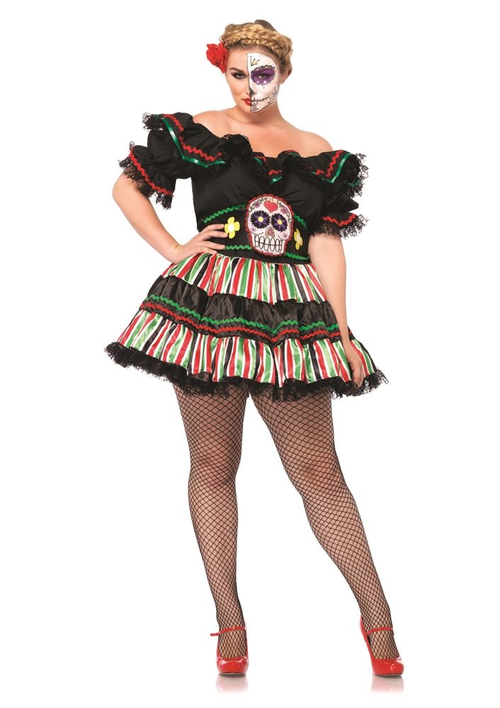 Picture of Day of the Dead Doll Adult Womens Plus Size Costume