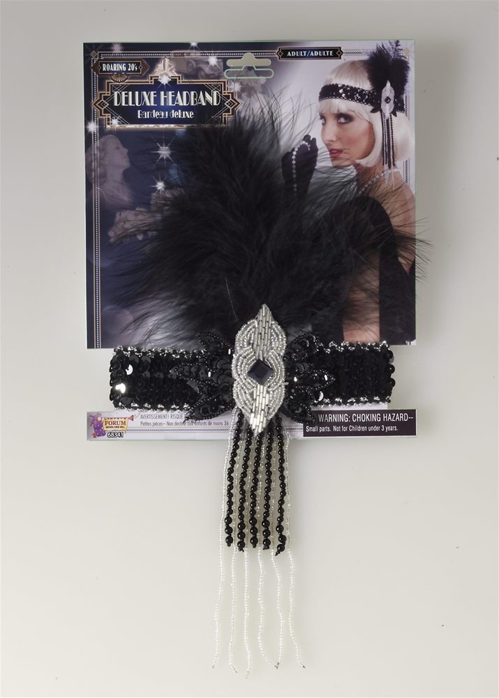 Picture of Roaring 20s Deluxe Flapper Black & Silver Headband