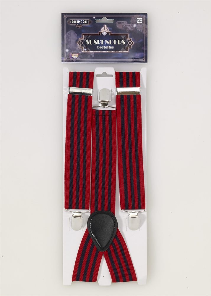Picture of Roaring 20s Red & Blue Striped Suspenders