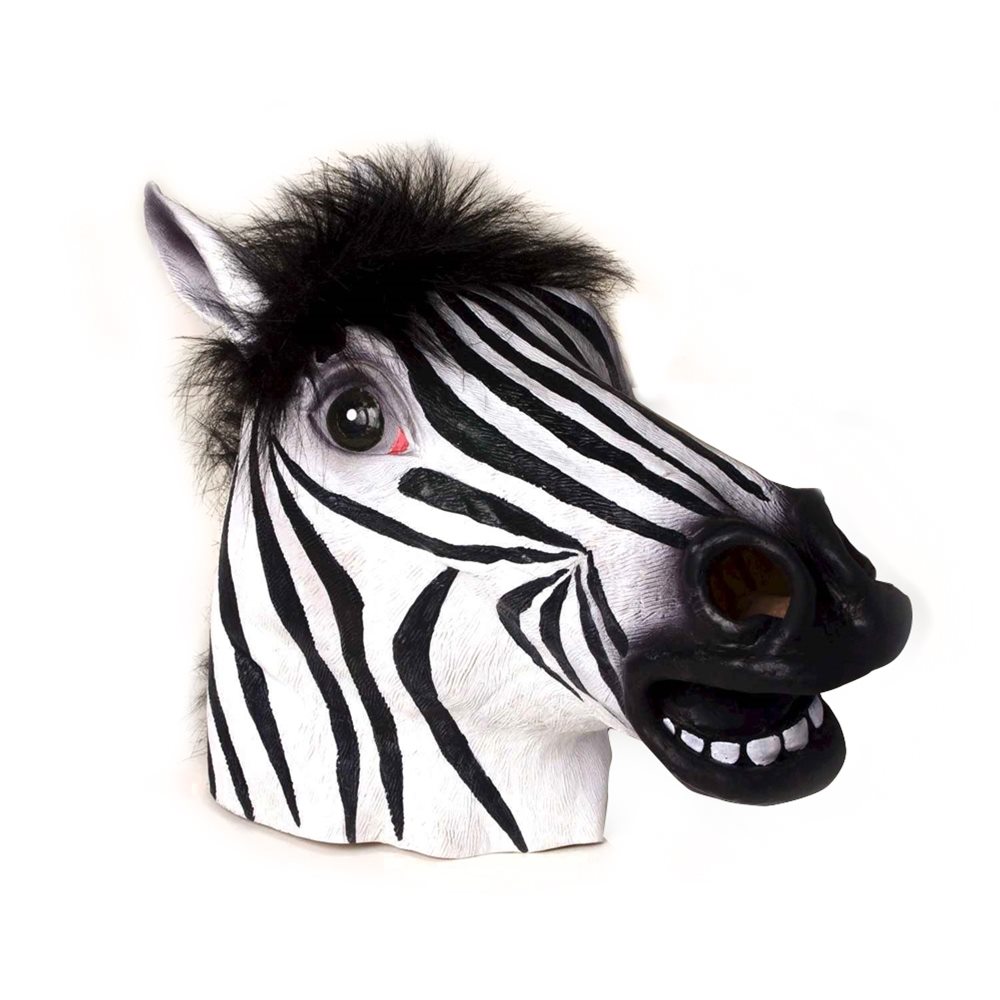 Picture of Zebra Deluxe Latex Mask with Hair