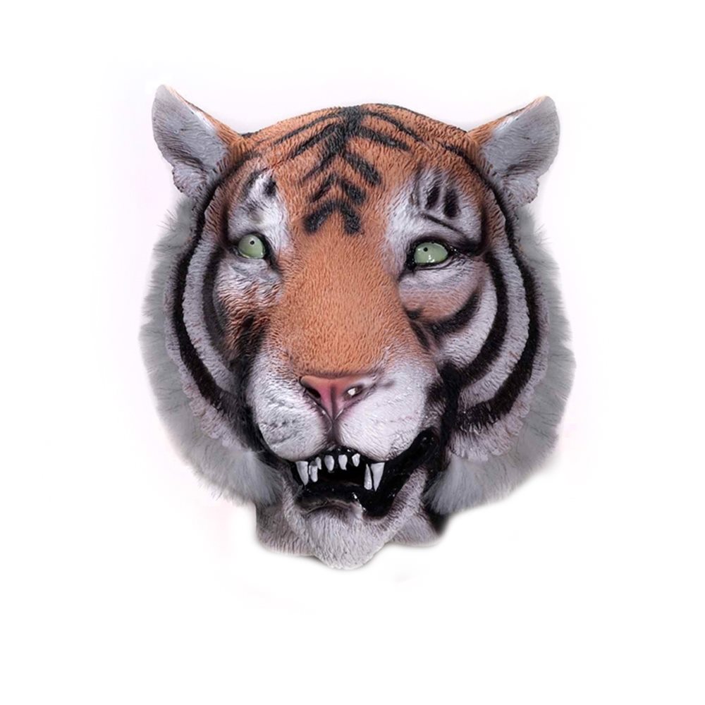Picture of Tiger Deluxe Latex Mask with Hair