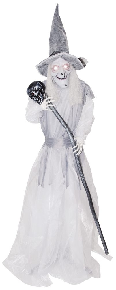 Picture of Standing Ghostly Witch with Staff Animated Prop