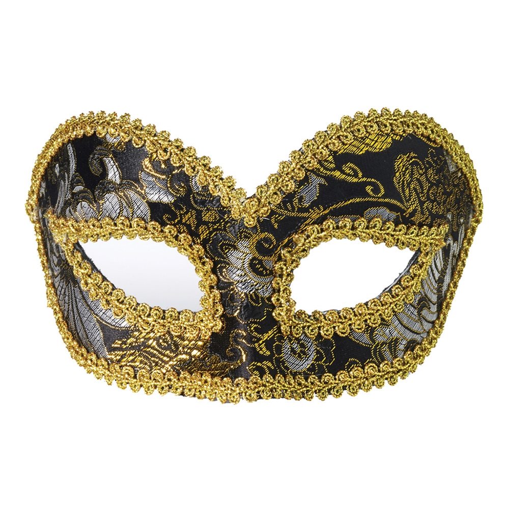 Picture of Black & Gold Venetian Mask with Comfort Arms