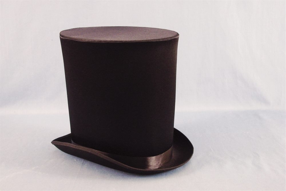 Picture of Black Satin Victorian Coachman's Hat